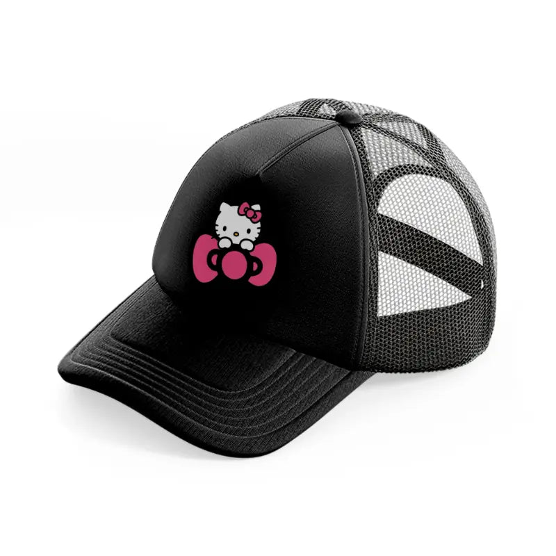 hello kitty bow-black-trucker-hat