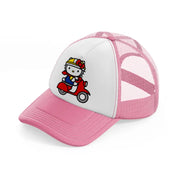 hello kitty vespa-pink-and-white-trucker-hat