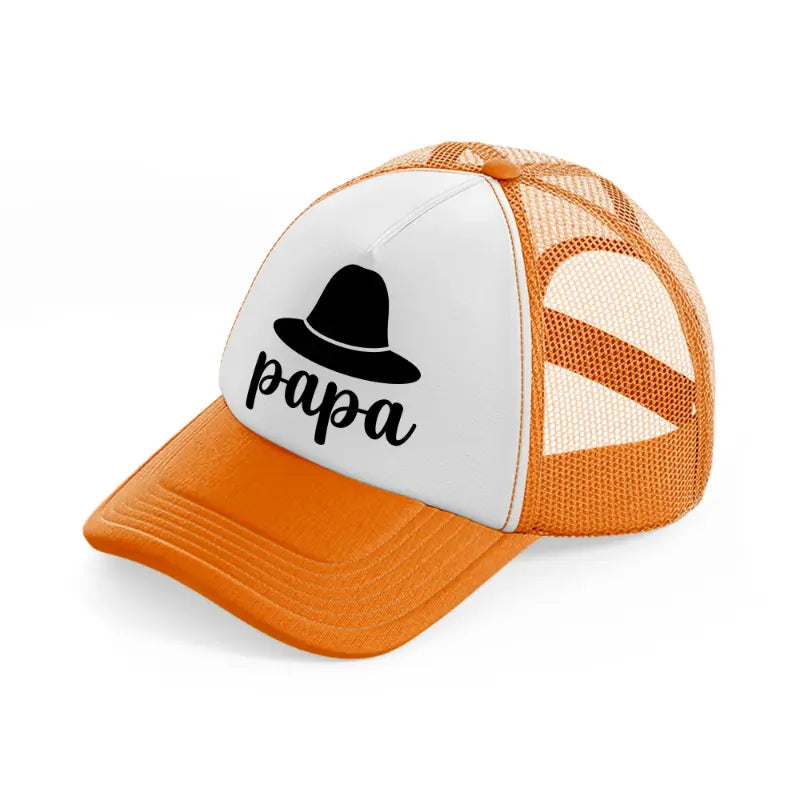 papa hat orange trucker hat