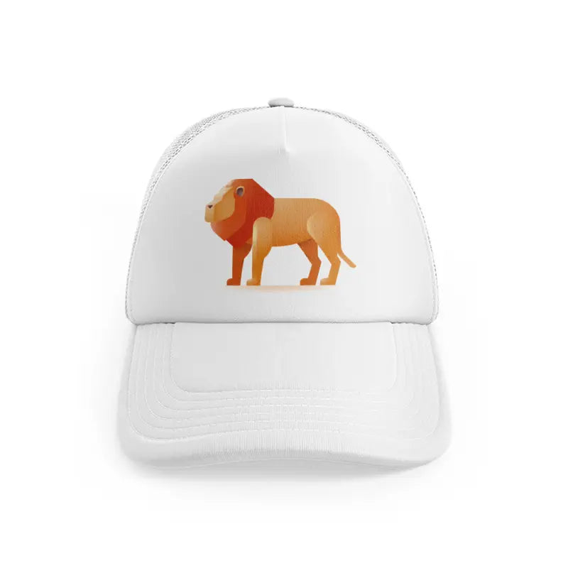 005 lion white trucker hat