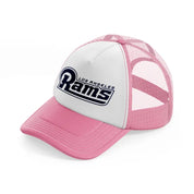 los angeles rams logo-pink-and-white-trucker-hat