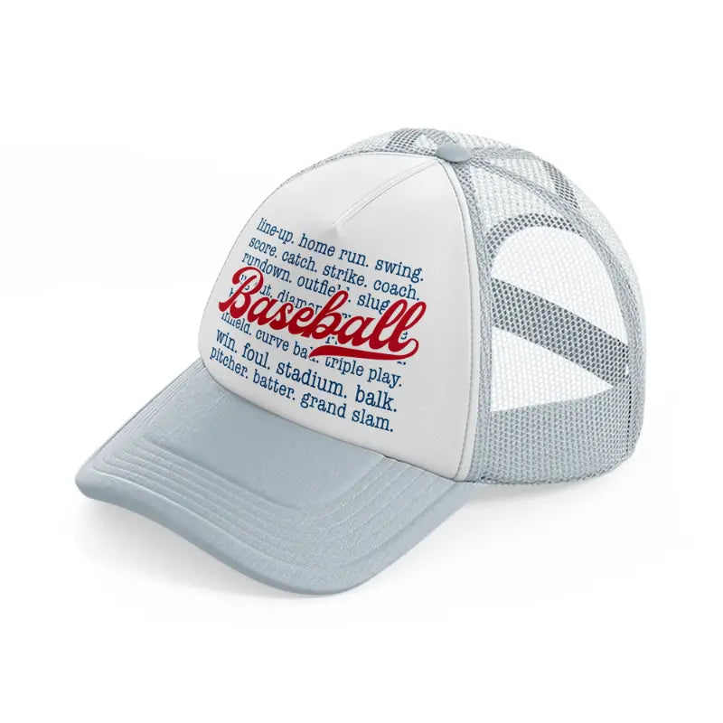 baseball  line up quote-grey-trucker-hat