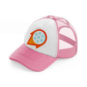 red golf ball-pink-and-white-trucker-hat