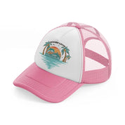 summer lovin dolphins-pink-and-white-trucker-hat