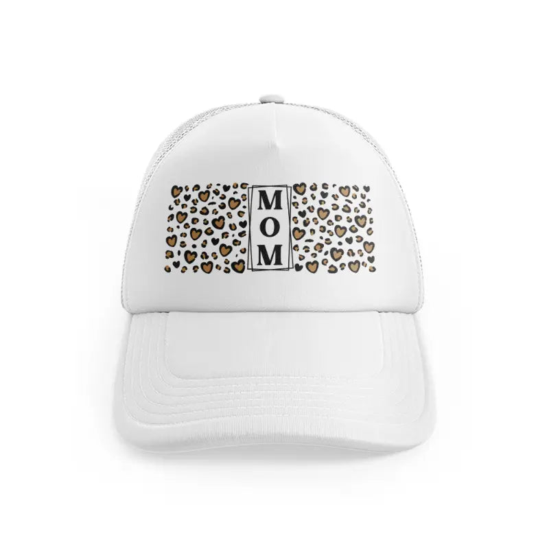 Mom Heart Leopard Printwhitefront-view