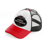 legendary harley-davidson since 1903-red-and-black-trucker-hat