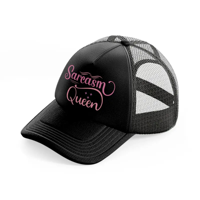 sarcasm queen-black-trucker-hat
