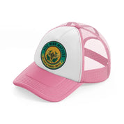 hive mind matters bee lieve in yourself and fly pink and white trucker hat