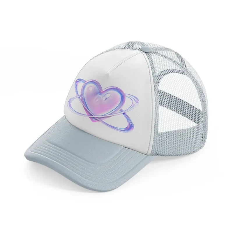 heart ring grey trucker hat