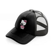 hello kitty clicking black trucker hat