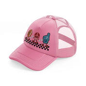 game cartoon pink trucker hat