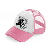 pirate fight pink and white trucker hat