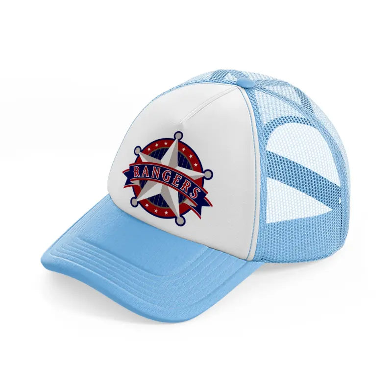 texas rangers star badge-sky-blue-trucker-hat