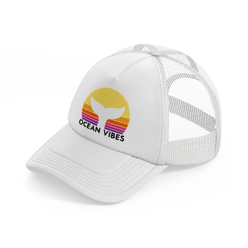 ocean vibes white trucker hat