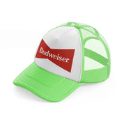 old budweiser lime green trucker hat