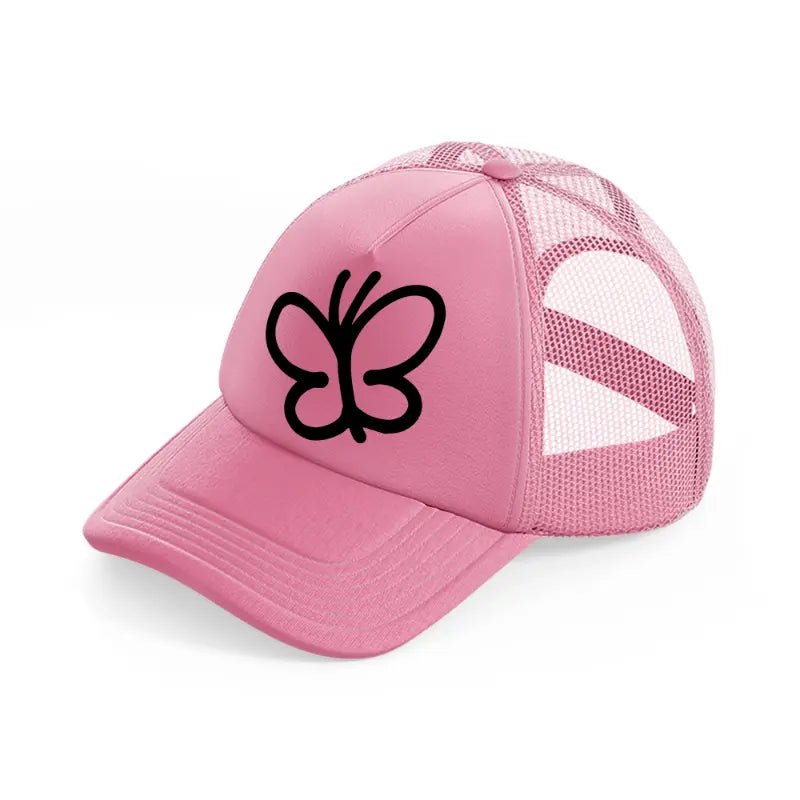 butterfly doodle pink trucker hat