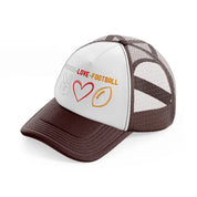 peace-love-football-brown-trucker-hat