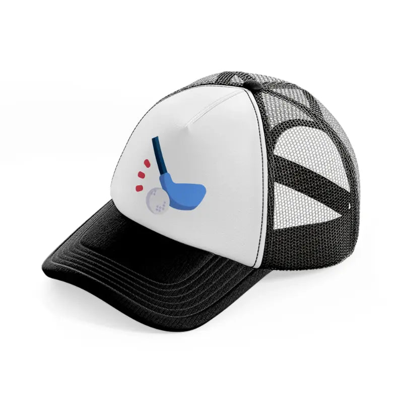 golf stick black and white trucker hat