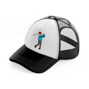 player black and white trucker hat