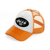 new york jets badge-orange-trucker-hat