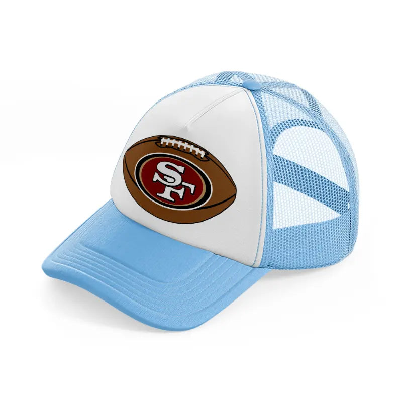 49ers american football ball-sky-blue-trucker-hat