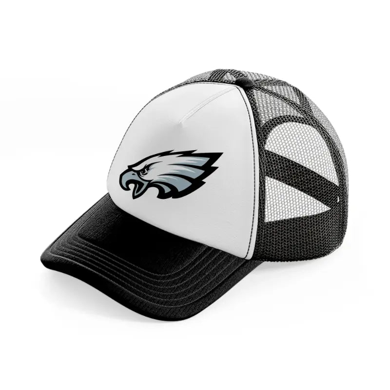 philadelphia eagles emblem-black-and-white-trucker-hat