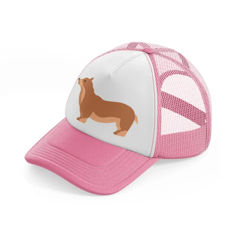 012-corgi-pink-and-white-trucker-hat