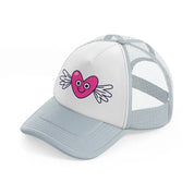 flying heart sticker-grey-trucker-hat
