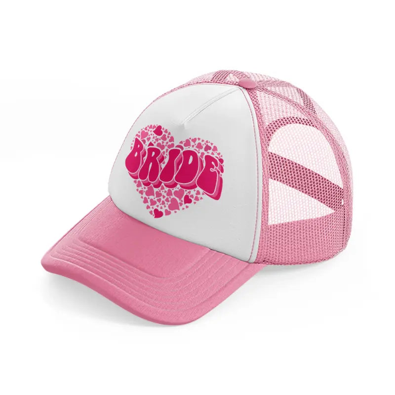 21 pink and white trucker hat