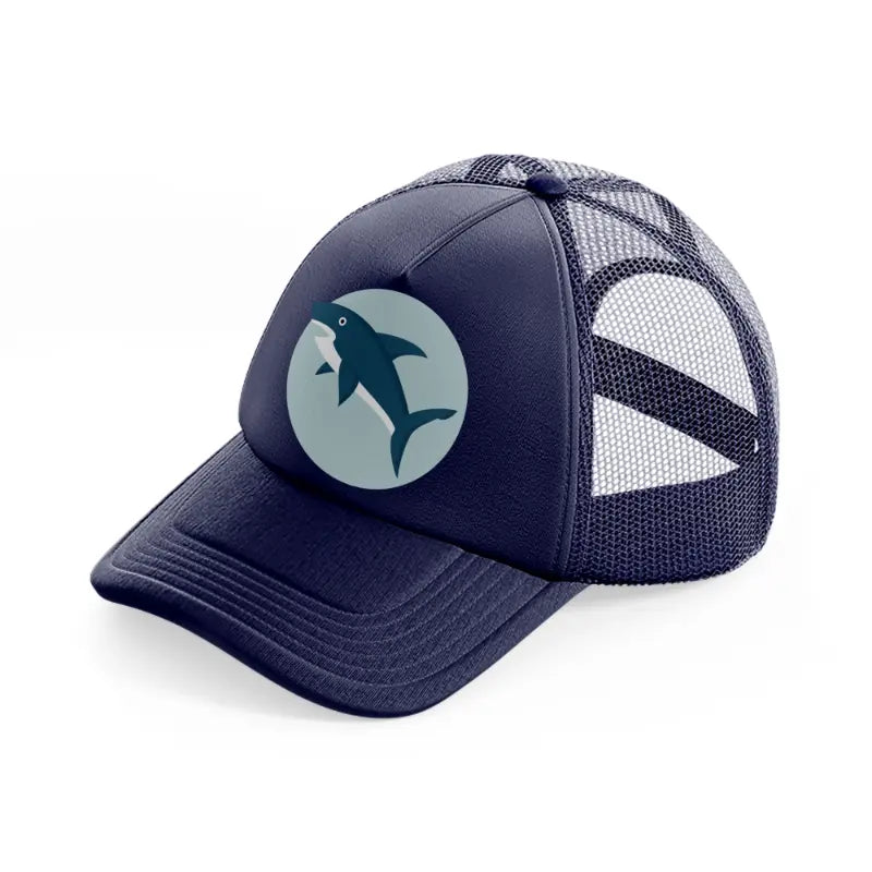 shark navy blue trucker hat