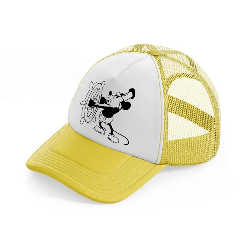 whistling mickey-yellow-trucker-hat