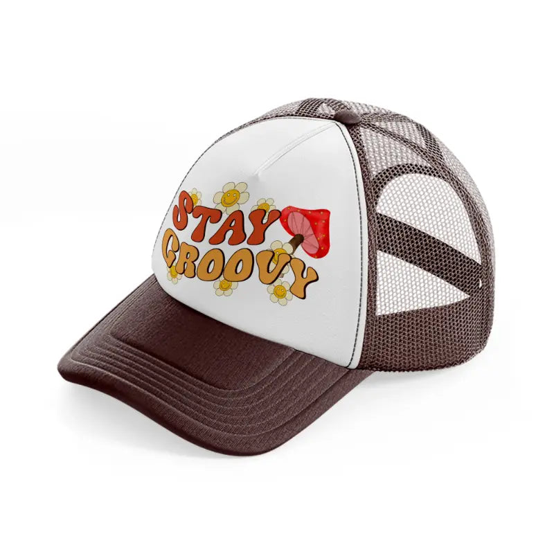 stay-groovy-brown-trucker-hat