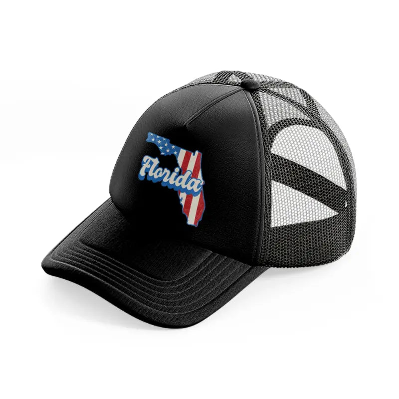 florida flag-black-trucker-hat