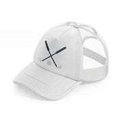 golf sticks-white-trucker-hat