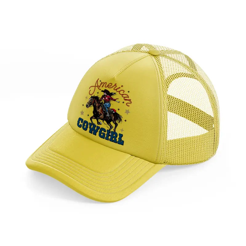 rustic ameircan cowgirl-gold-trucker-hat