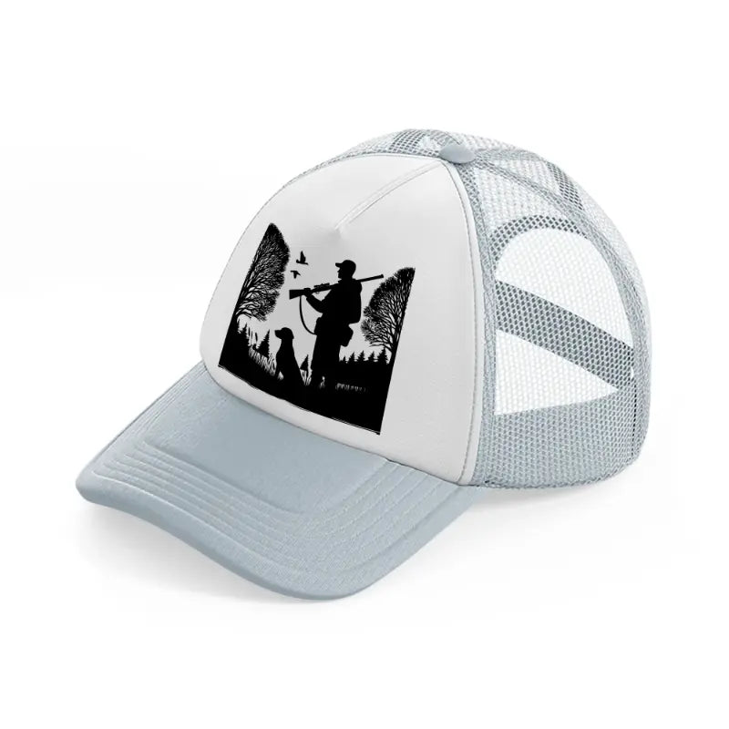 hunter & dog-grey-trucker-hat