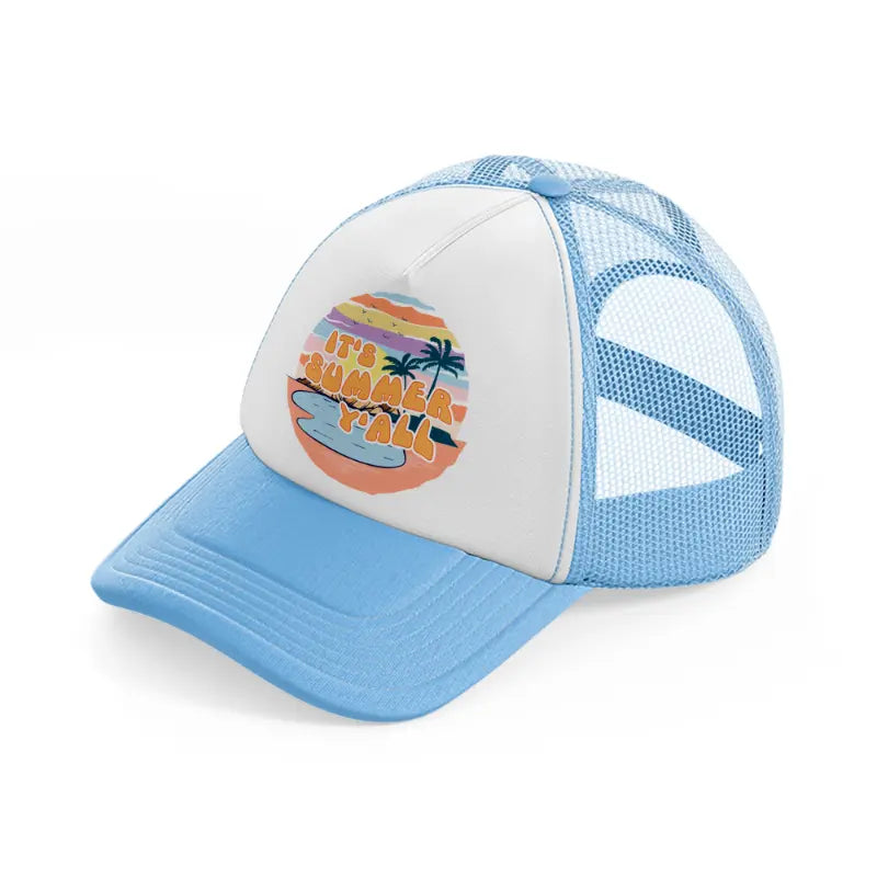 it's summer y'all sky blue trucker hat