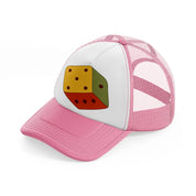 groovy elements 56 pink and white trucker hat