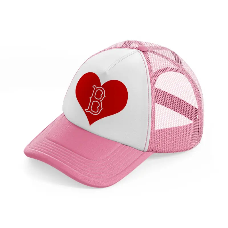 boston red sox lover-pink-and-white-trucker-hat