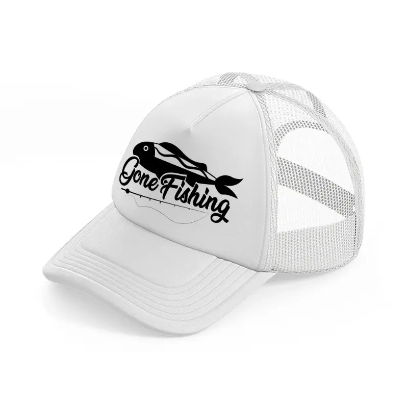 gone fishing-white-trucker-hat