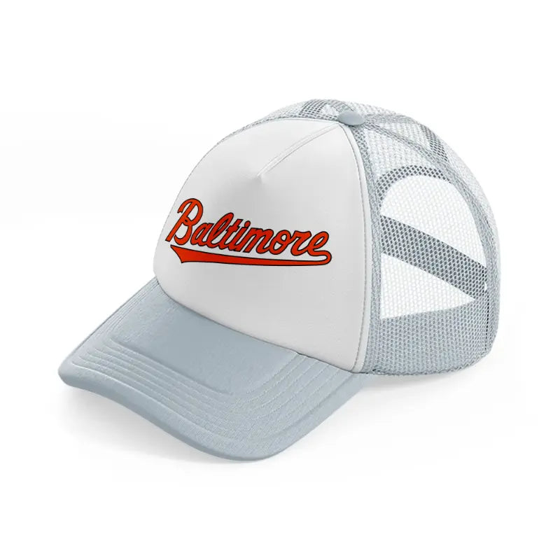 baltimore logo-grey-trucker-hat