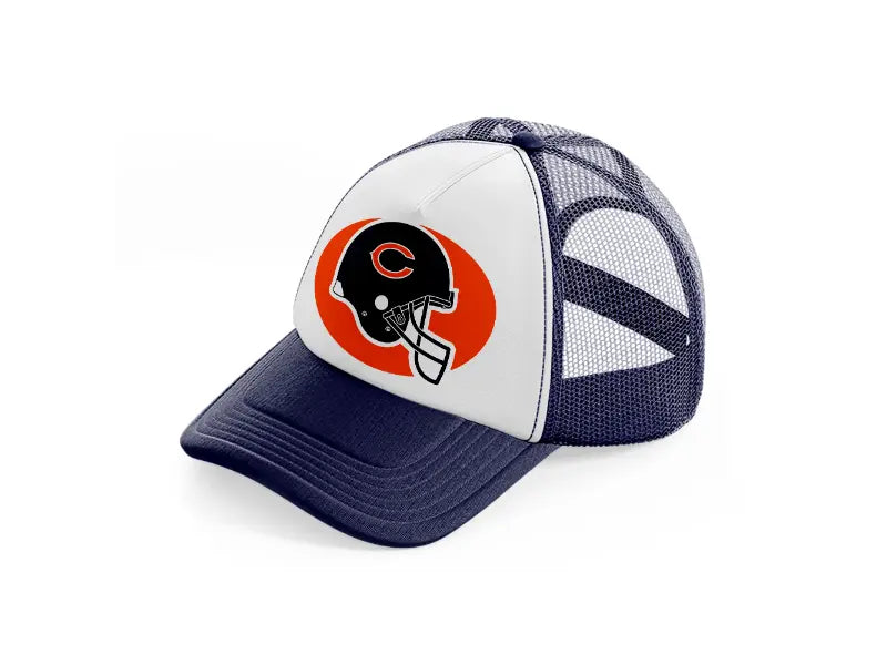 chicago bears helmet-navy-blue-and-white-trucker-hat