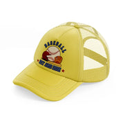 baseball hit and run-gold-trucker-hat
