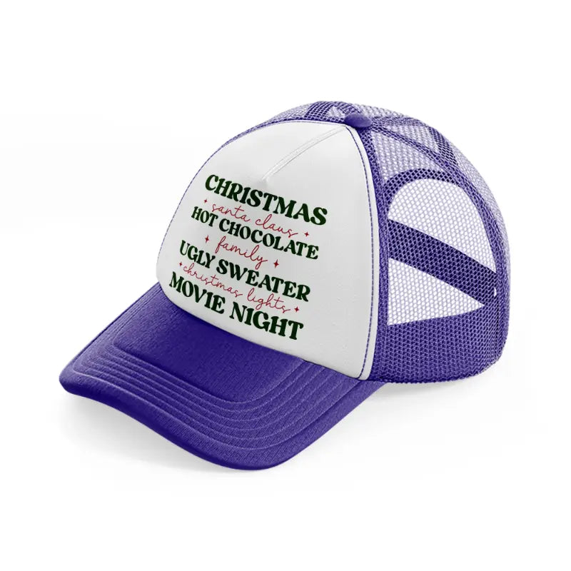 christmas santa clause hot chocolate purple trucker hat