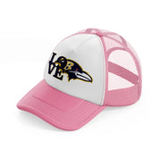love baltimore ravens-pink-and-white-trucker-hat