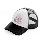 crazy in love with you-black-and-white-trucker-hat