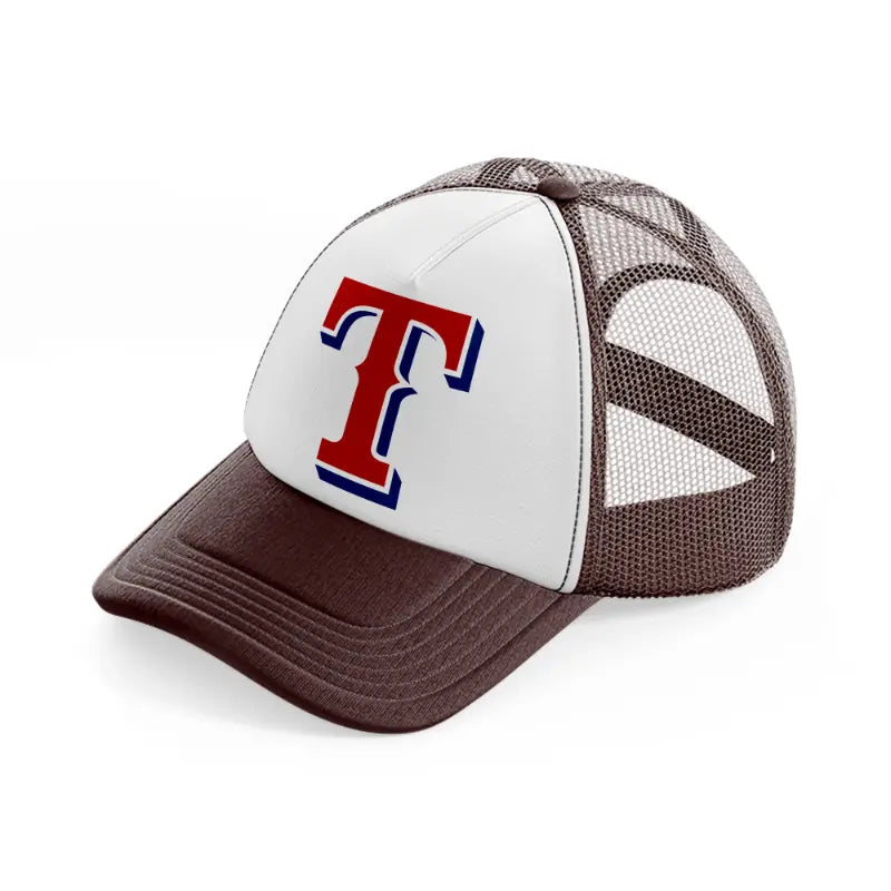 texas rangers emblem-brown-trucker-hat