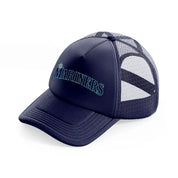mariners emblem-navy-blue-trucker-hat