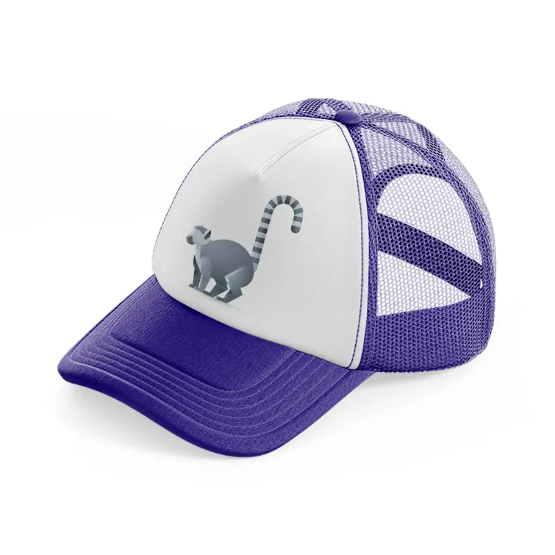 030 lemur purple trucker hat