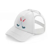 golf sticks sign white trucker hat